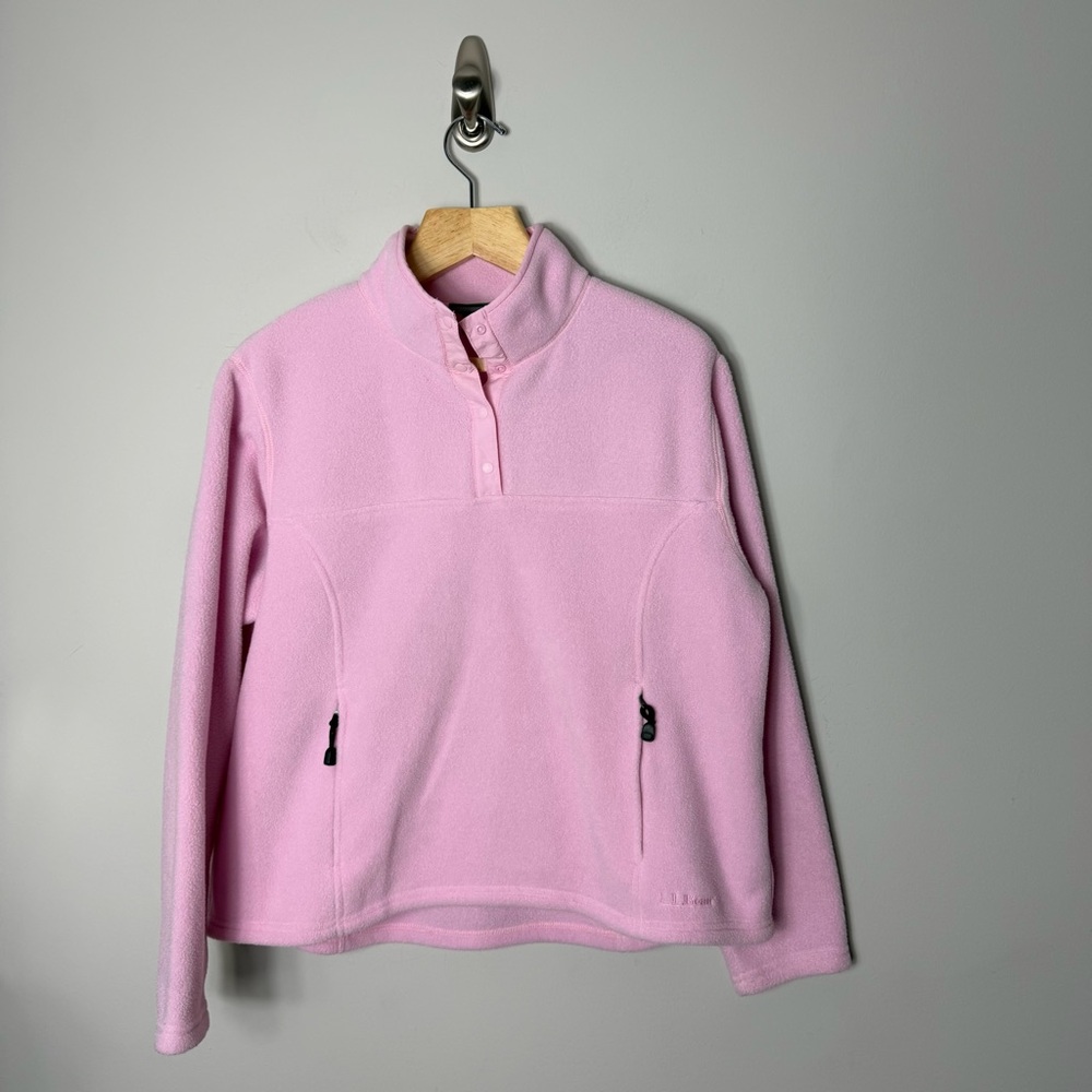 L.L. Bean Pink Fleece Pullover Jacket